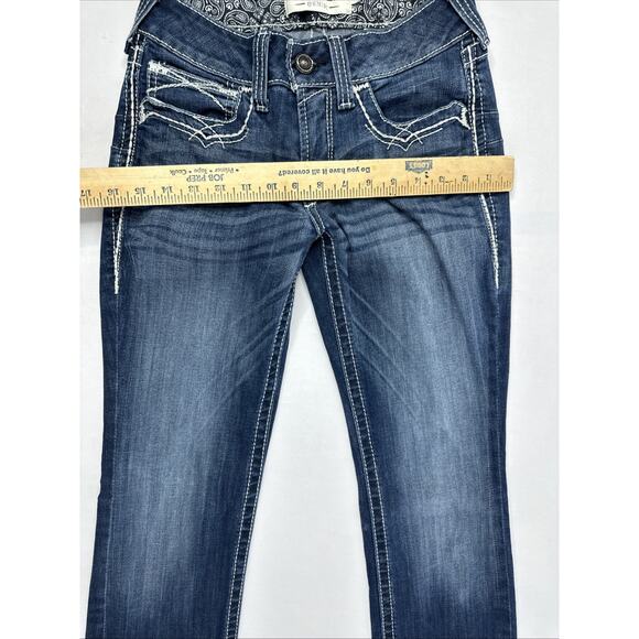 Ariat Jeans Womens 27L Blue REAL Denim Low Rise Boot Western Wear - Picture 12 of 16